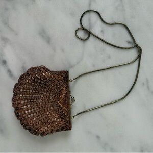 Vintage America Brown Shell Clutch